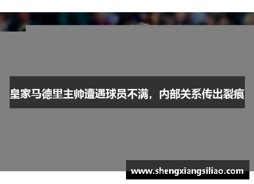 皇家马德里主帅遭遇球员不满，内部关系传出裂痕